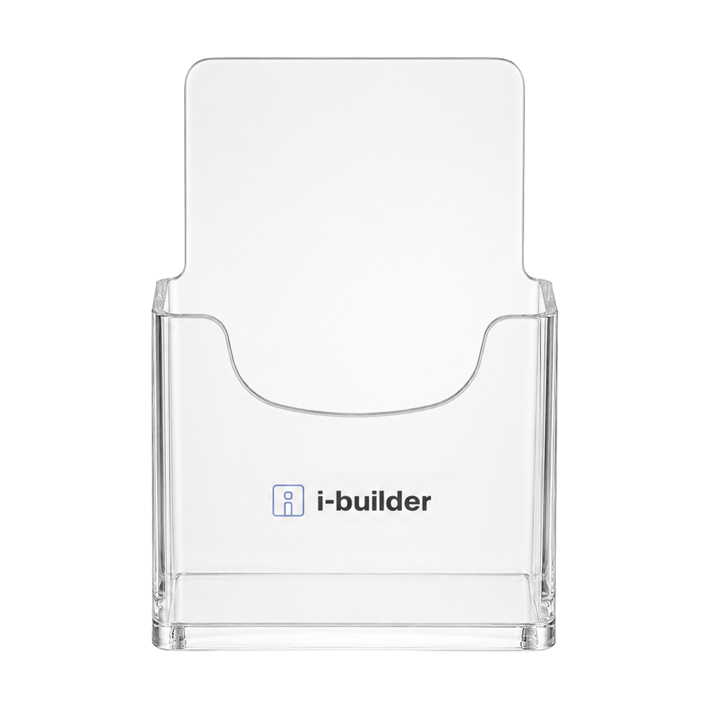 Instruction cards displayed in a vertical acrylic holder
