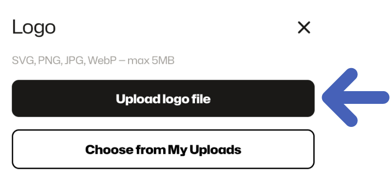Upload logo image