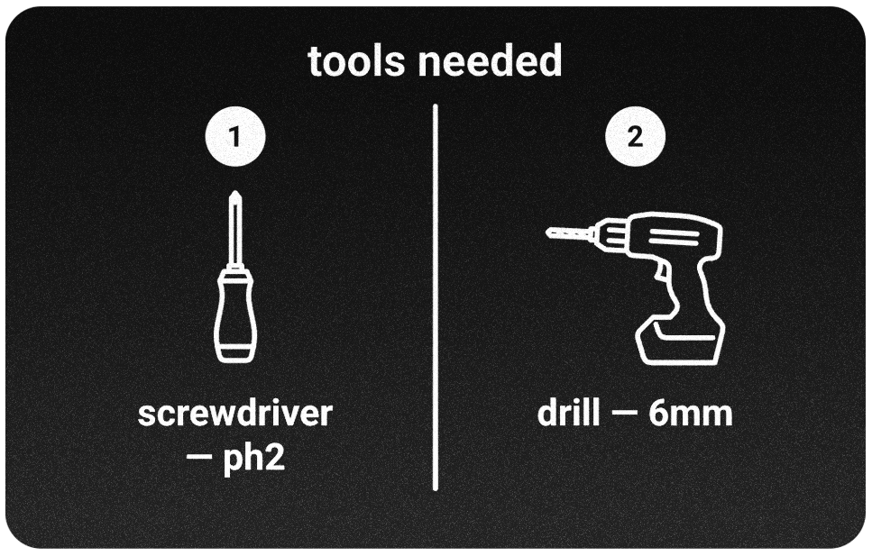TV mount instruction card